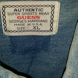 Mens Guess causal jean style button down shirt